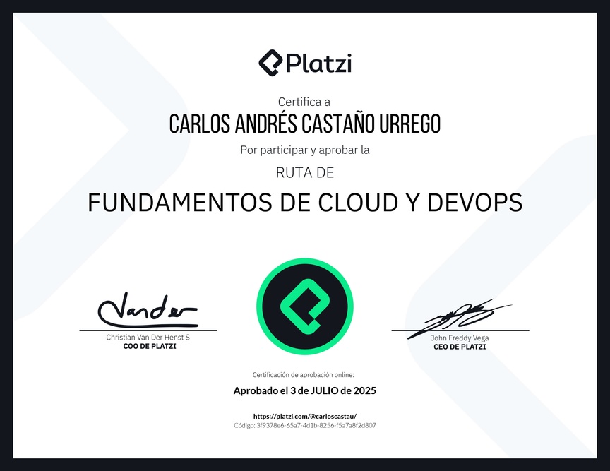 Diploma de la Ruta de Aprendizaje de Fundamentos de Cloud y DevOps