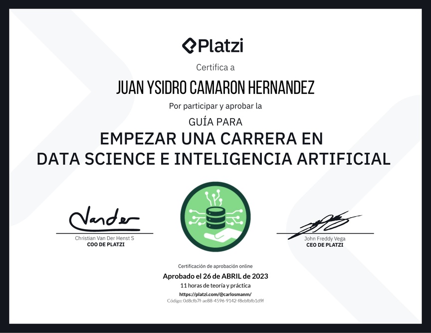 Diploma de Guía para Empezar una Carrera en Data Science e Inteligencia Artificial