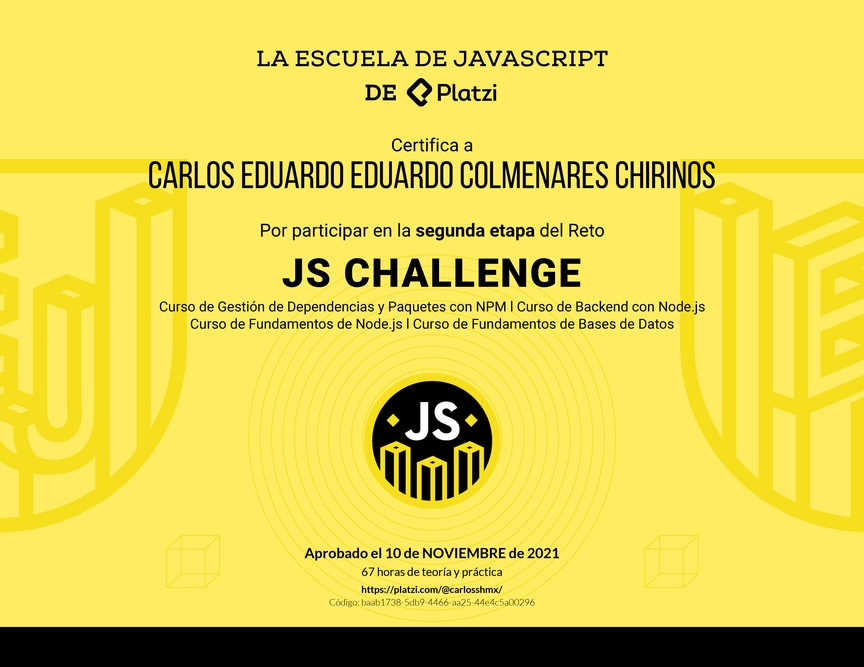 Diploma de JS Challenge: Diploma de la Fase 2