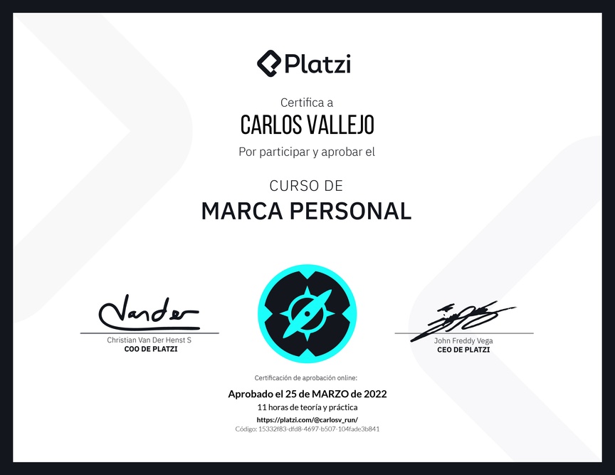Diploma del Curso Gratis de Marca Personal