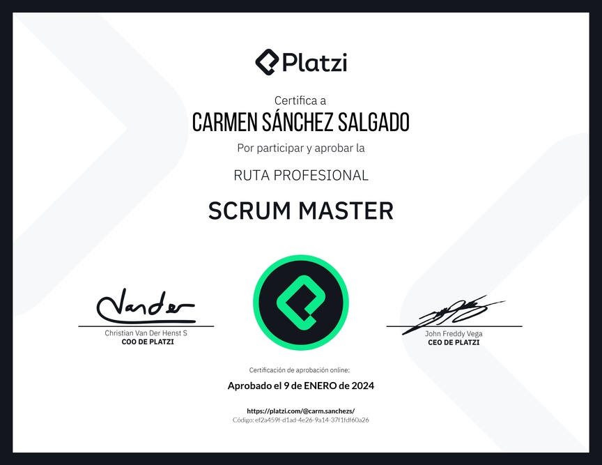 Diploma de la Ruta de Aprendizaje de Scrum Master