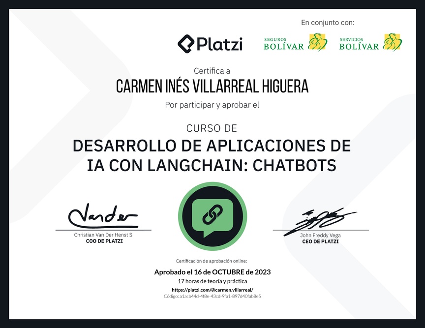 Diploma del Curso de LangChain
