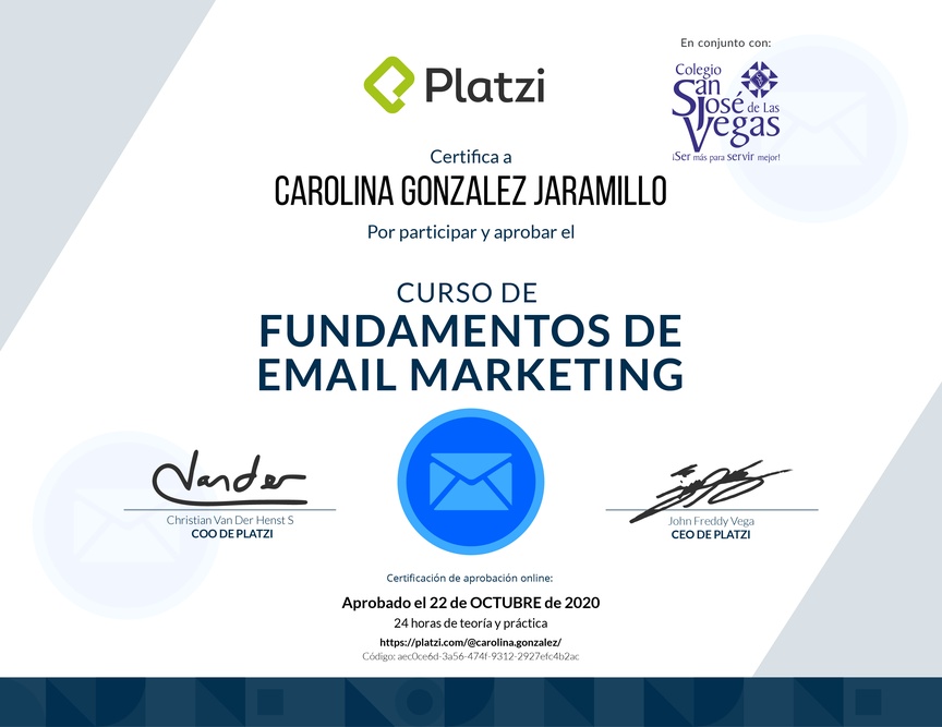 Diploma del Curso de Creación y Gestión de Campañas de E-mail Marketing