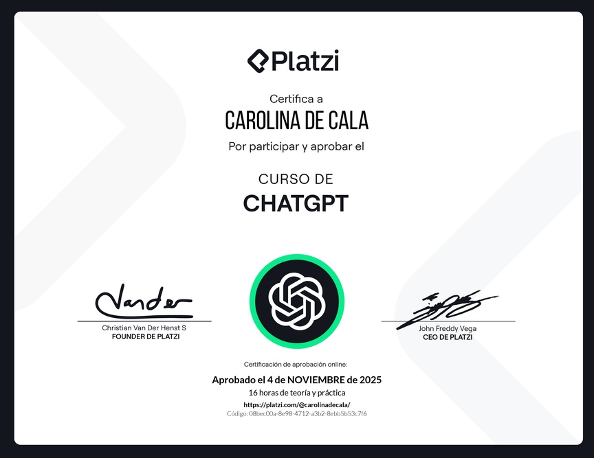 Diploma del Curso de ChatGPT
