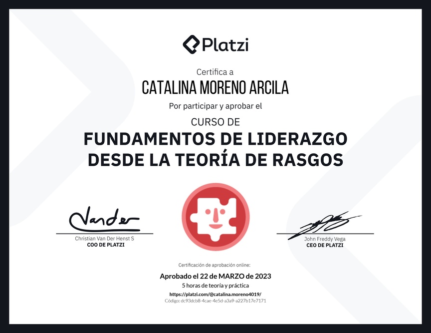 Diploma del Curso de Fundamentos de Liderazgo: Reconoce las Características de un Líder