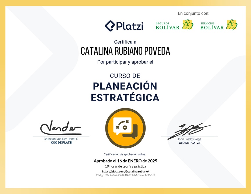 Diploma del Curso de Planeación Estratégica