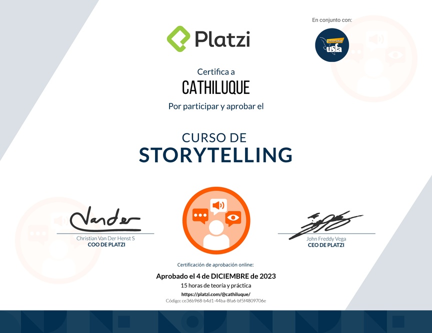 Diploma del Curso de Storytelling