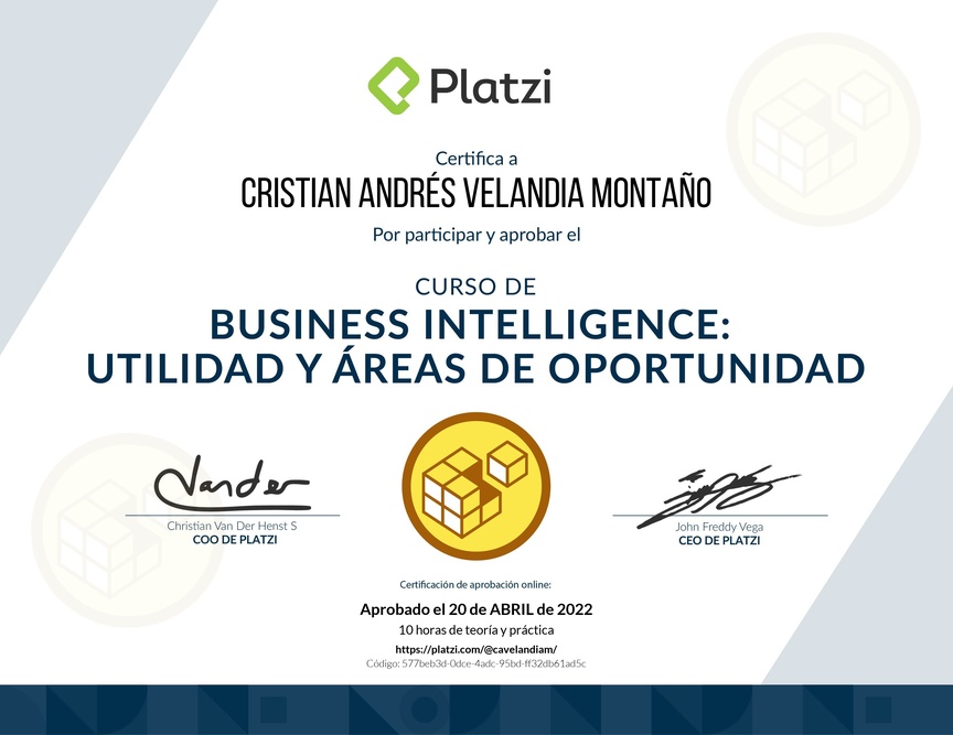 Diploma del Curso de Business Intelligence: Utilidad y Áreas de Oportunidad