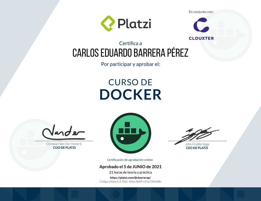 Diploma del Curso de Docker
