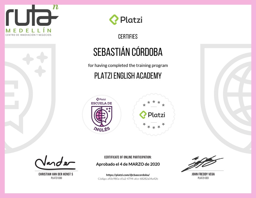 Diploma de la Ruta de Aprendizaje de English Learning