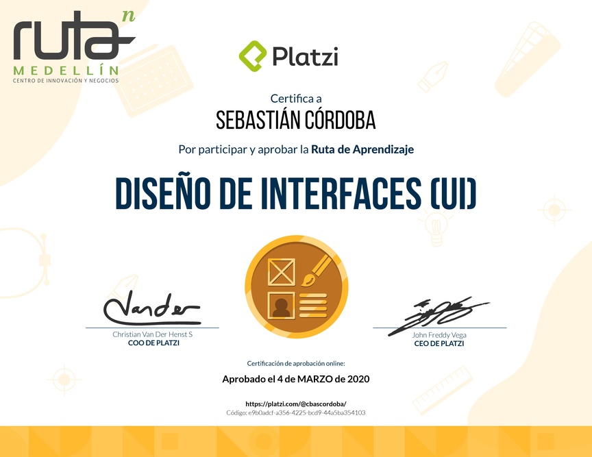 Diploma de la Ruta de Aprendizaje de Diseño de Interfaces (UI)