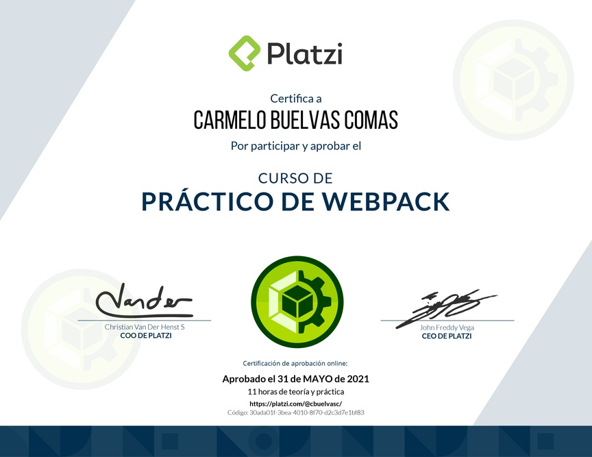 Diploma del Curso de Webpack con Express.js, React.js y TypeScript