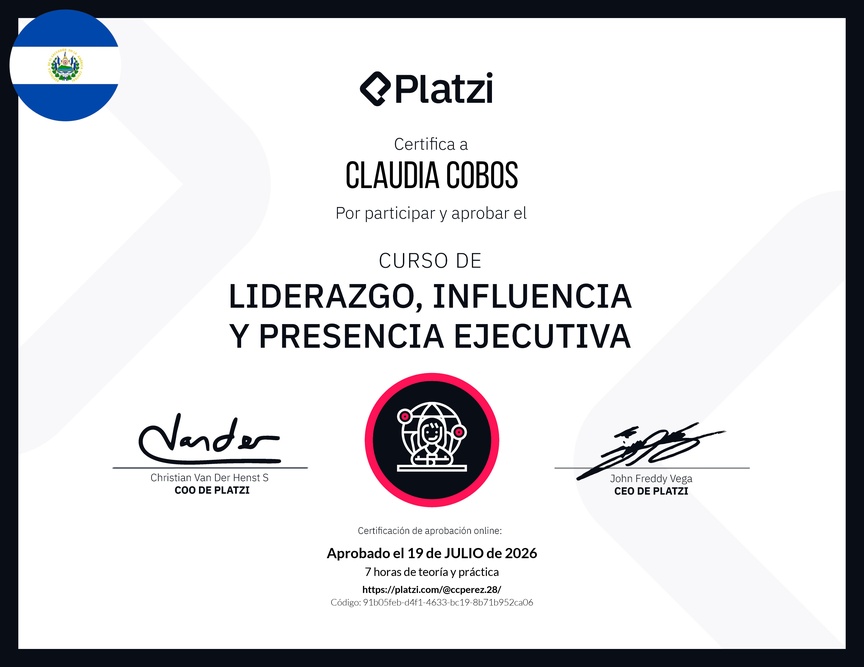 Diploma del Curso de Liderazgo, Influencia y Presencia Ejecutiva