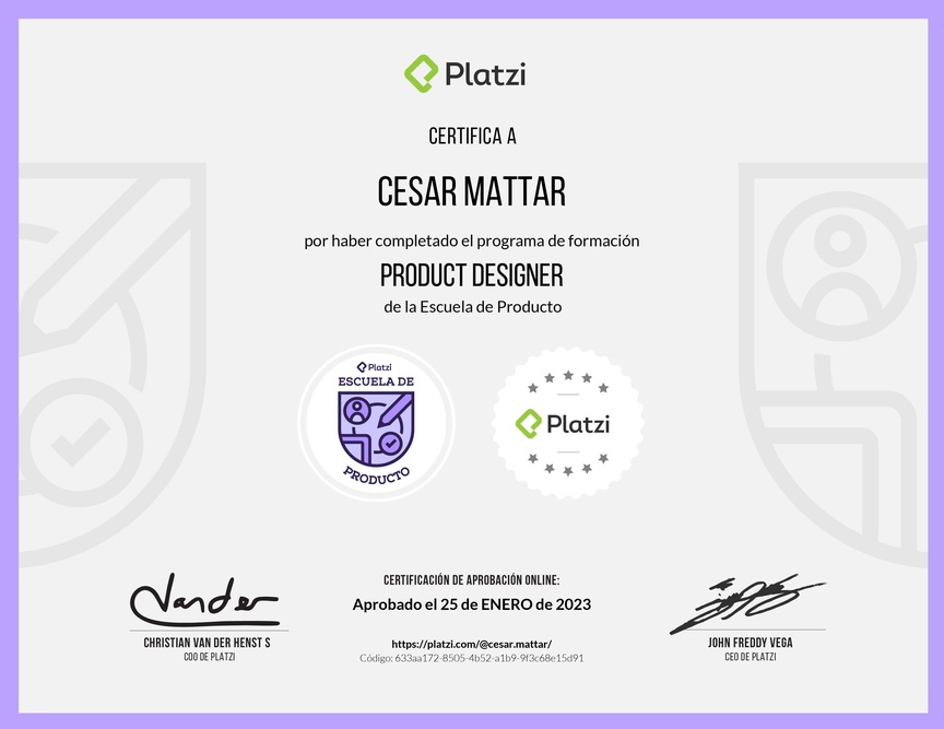 Diploma de la Ruta de Aprendizaje de Product Designer