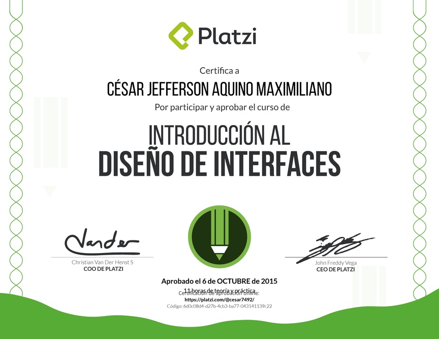 Diploma de Introducción al Diseño de Interfaces 2017