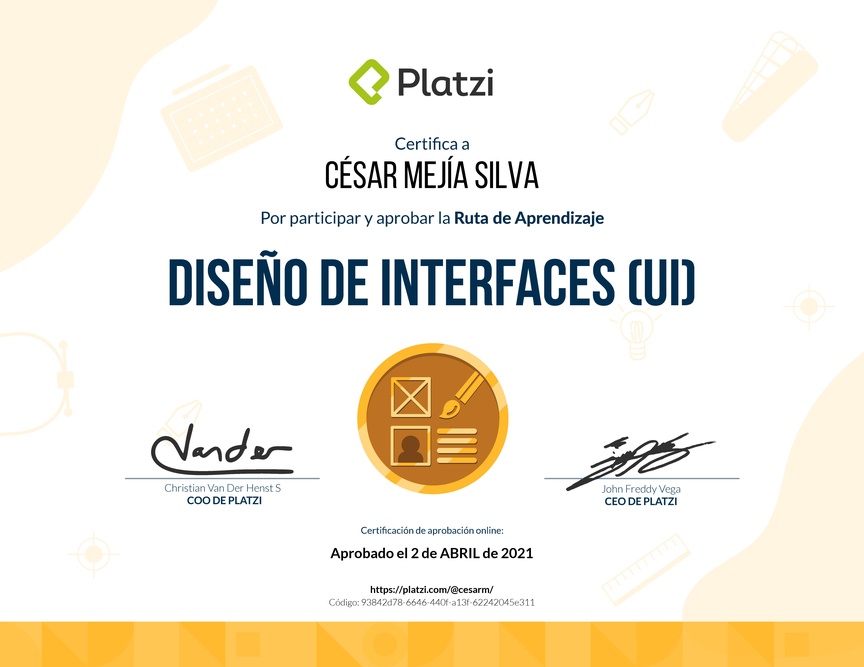 Diploma de la Ruta de Aprendizaje de Diseño de Interfaces (UI)