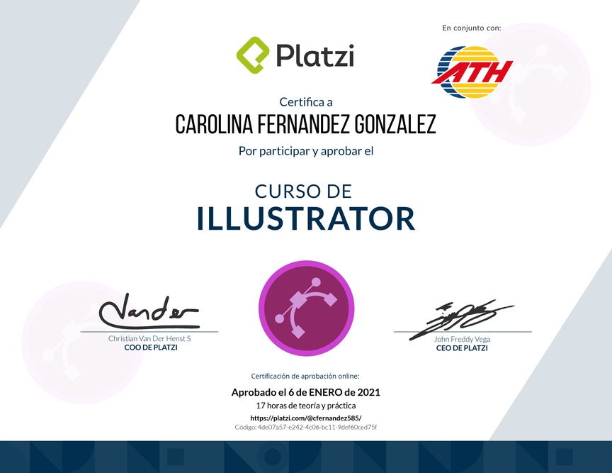 Diploma del Curso de Adobe Illustrator