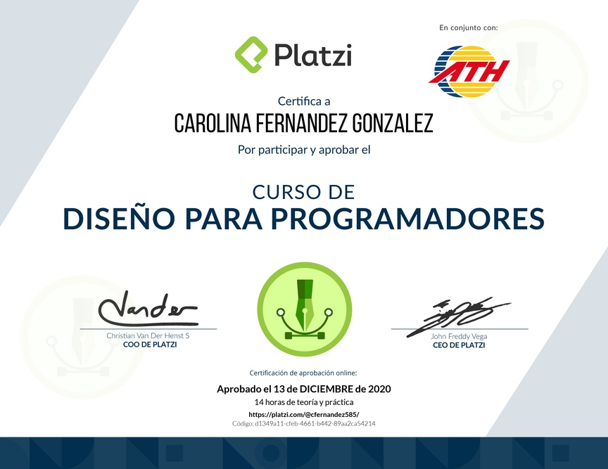 Diploma del Curso de Diseño para Developers