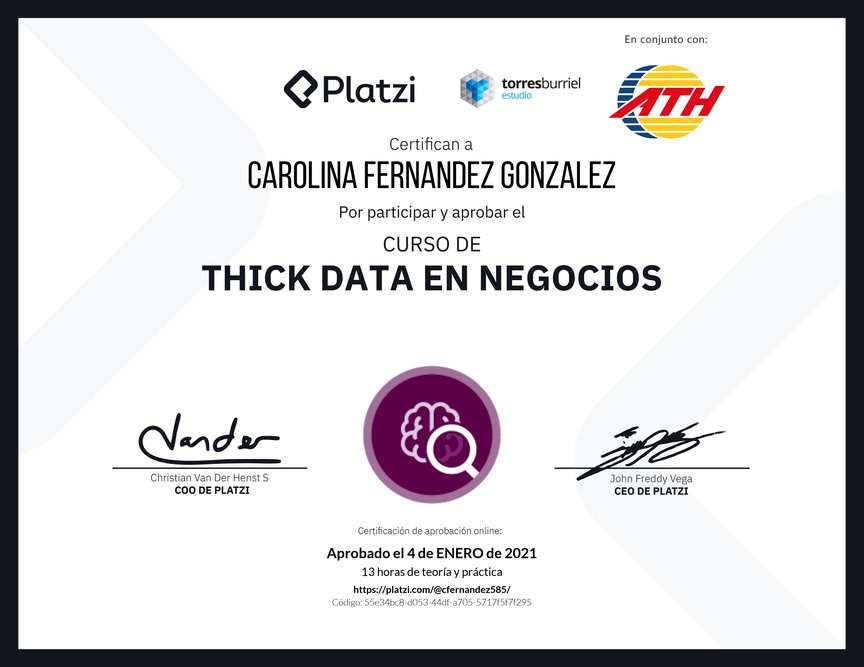 Diploma del Curso de Thick Data en Negocios