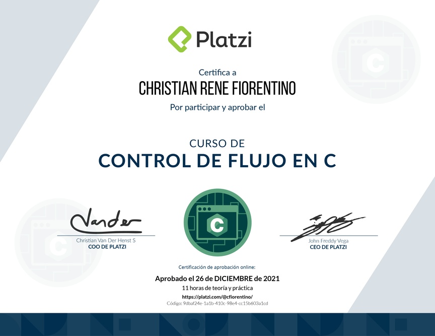 Diploma del Curso de Control de Flujo en C