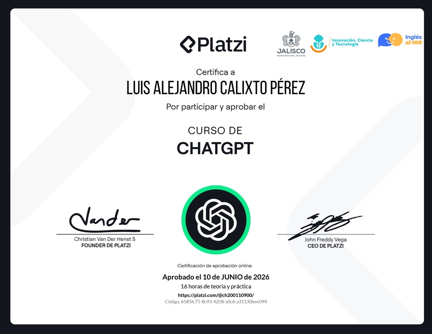 Diploma del Curso de ChatGPT