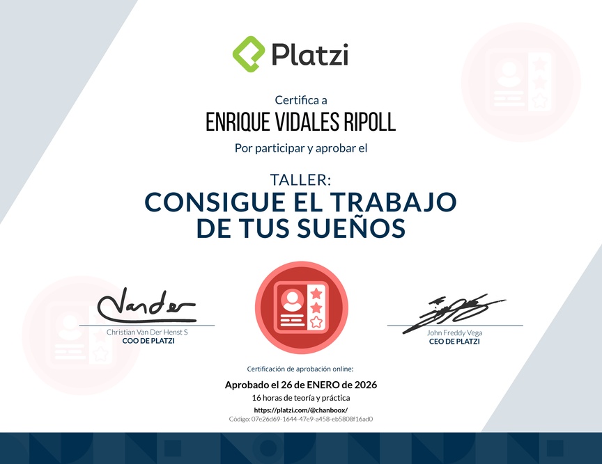 Diploma de Taller: Consigue el Trabajo de tus Sueños