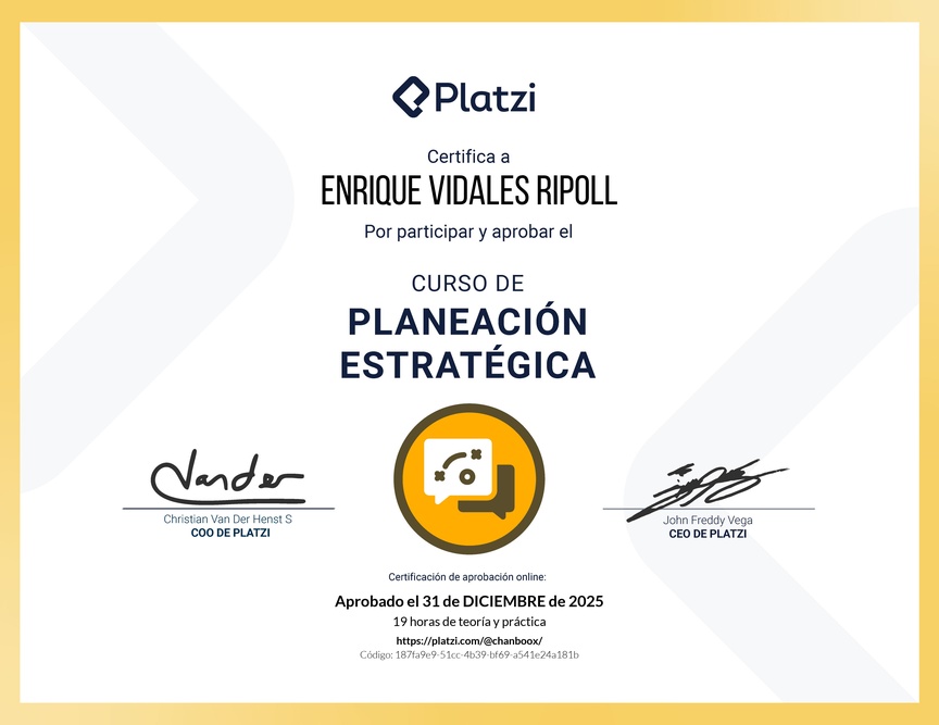 Diploma del Curso de Planeación Estratégica