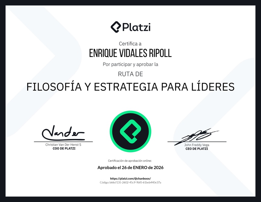 Diploma de la Ruta de Aprendizaje de Filosofía y Estrategia para Líderes