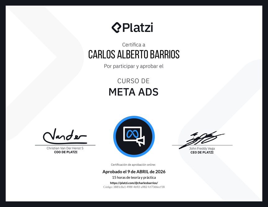Diploma del Curso de Meta Ads