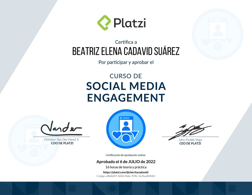 Diploma del Curso de Estrategias de Interacción para Redes Sociales