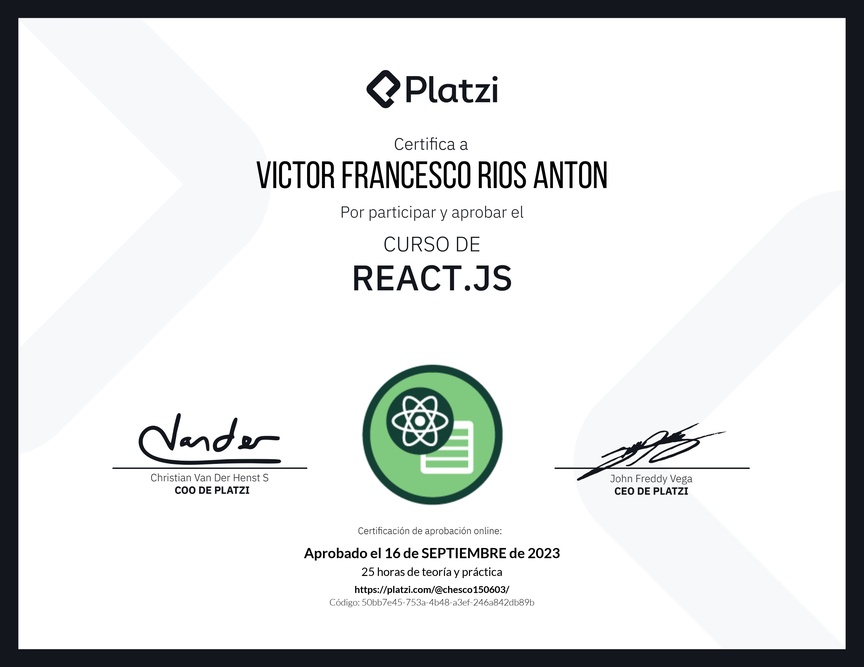 Diploma del Curso de React.js