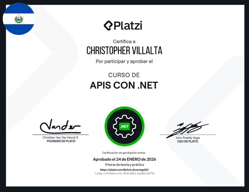 Diploma del Curso de APIs con .NET