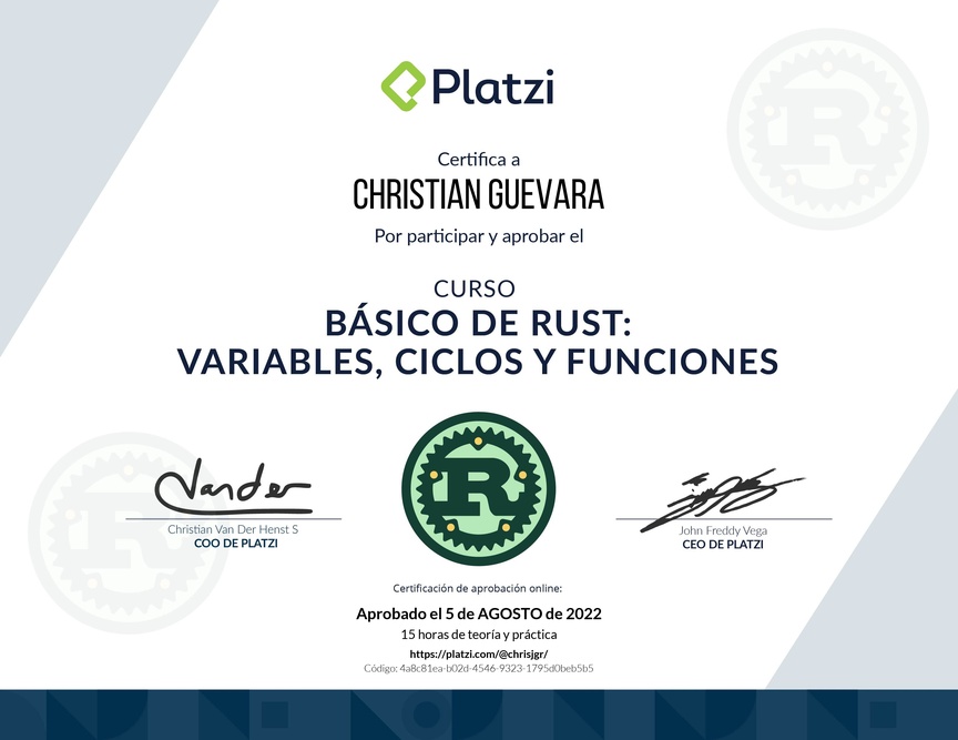 Diploma del Curso de Rust básico