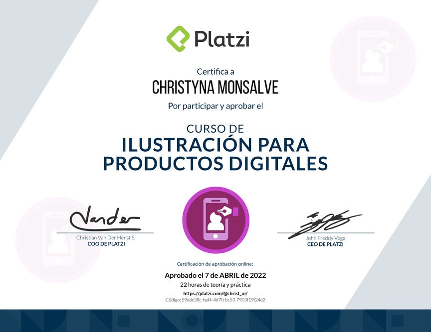 Diploma del Curso de Ilustración en Productos Digitales