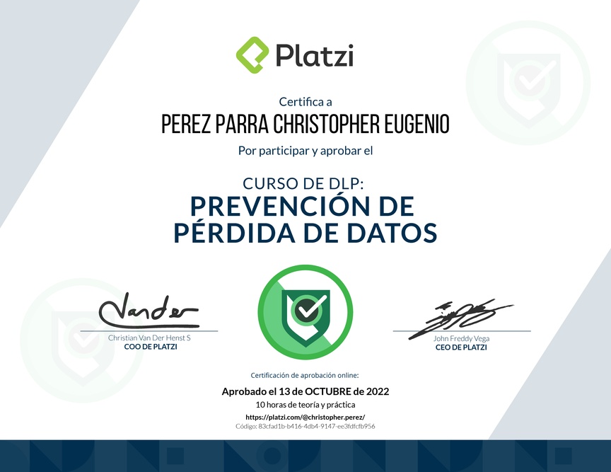 Diploma del Curso de DLP: Prevención de Pérdida de Datos