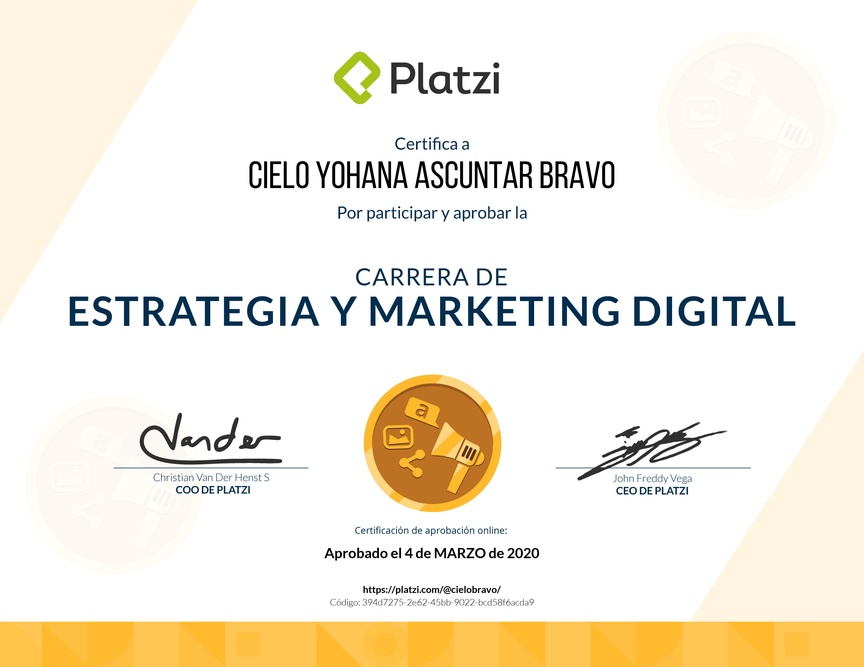 Diploma de la Ruta de Aprendizaje de Marketing Digital y Estrategia Online