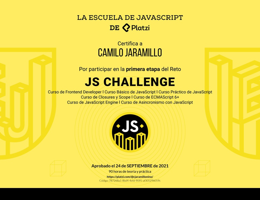 Diploma de JS Challenge: Diploma de la Fase 1