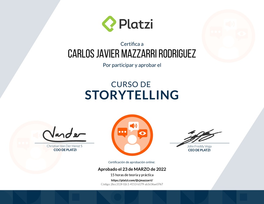 Diploma del Curso de Storytelling