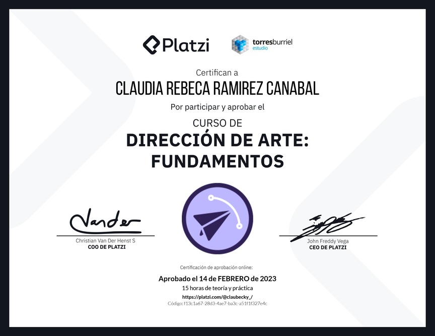 Diploma del Curso de Dirección de Arte: Fundamentos