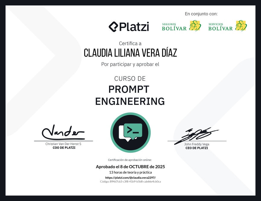 Diploma del Curso de Prompt Engineering