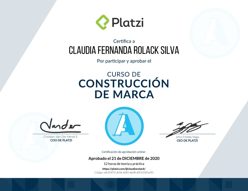 Diploma del Curso de Construcción de Marca