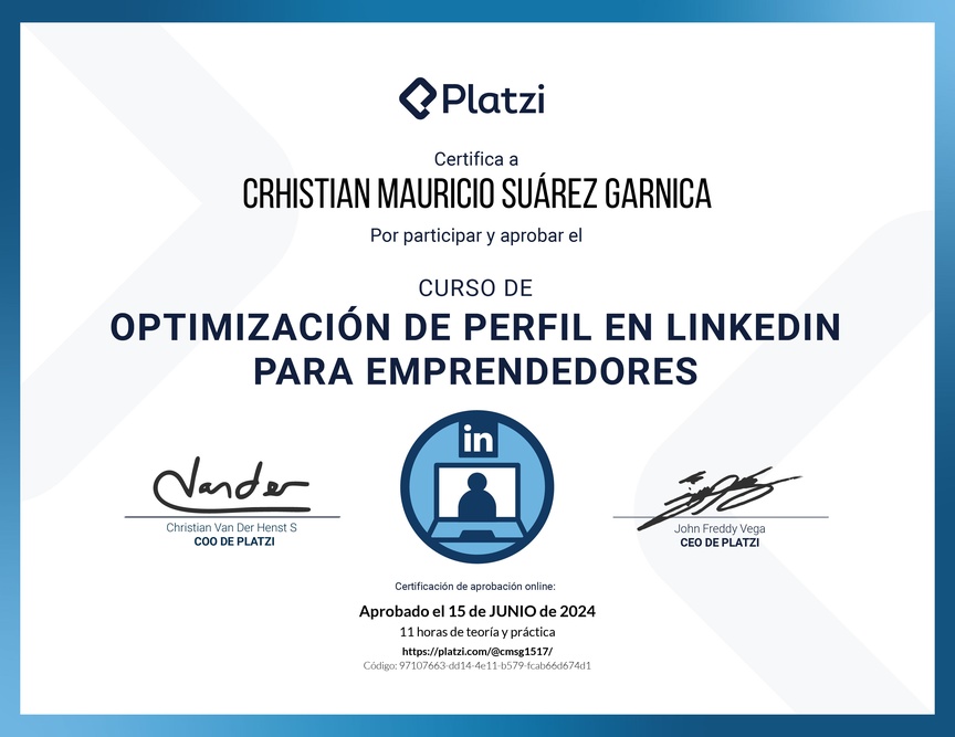 Diploma del Curso de Posicionamiento Profesional en LinkedIn