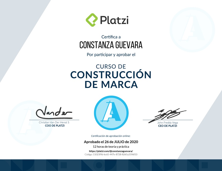 Diploma del Curso de Construcción de Marca