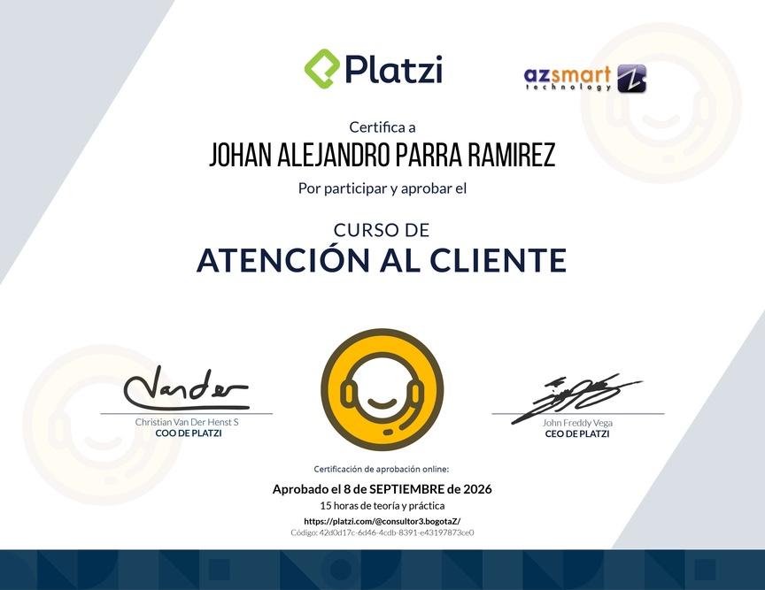 Diploma del Curso de Atención al Cliente