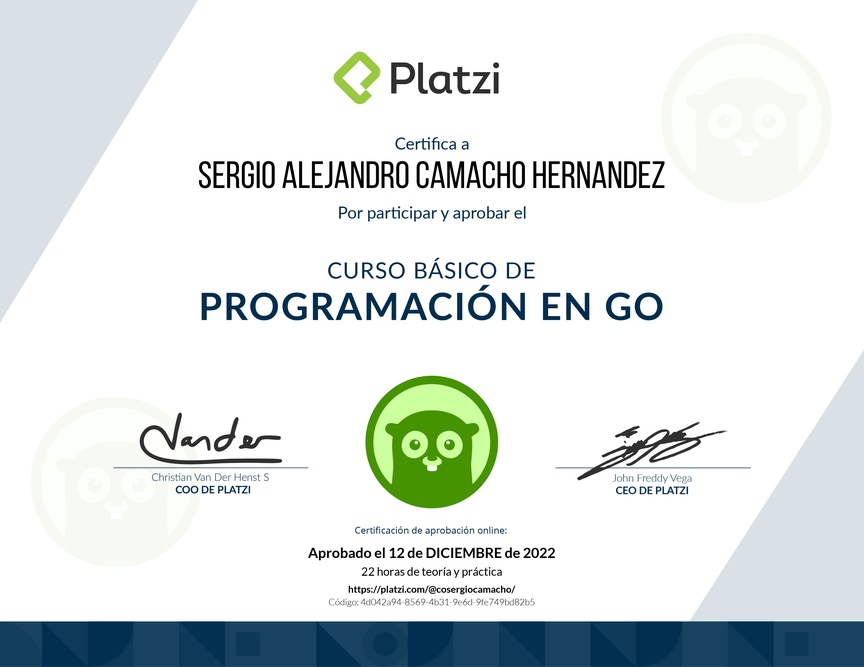 Diploma del Curso Básico de Programación en Go