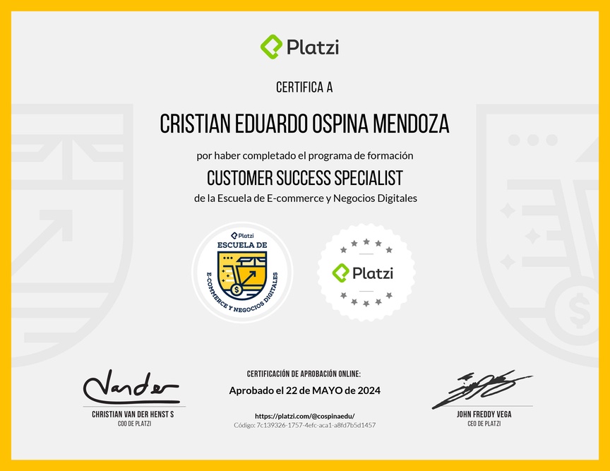 Diploma de la Ruta de Aprendizaje de Customer Success Specialist