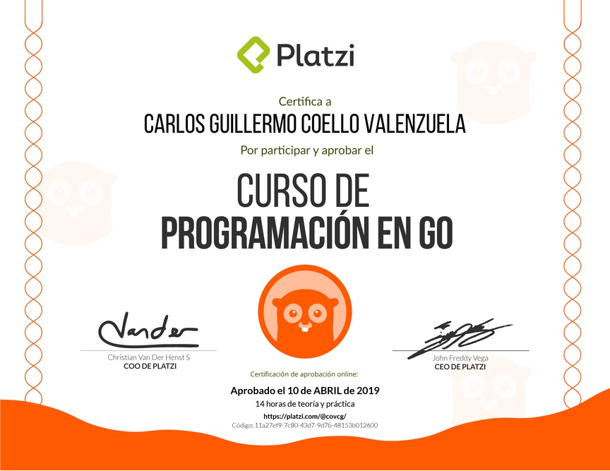 Diploma del Curso de Programación en Go 2016