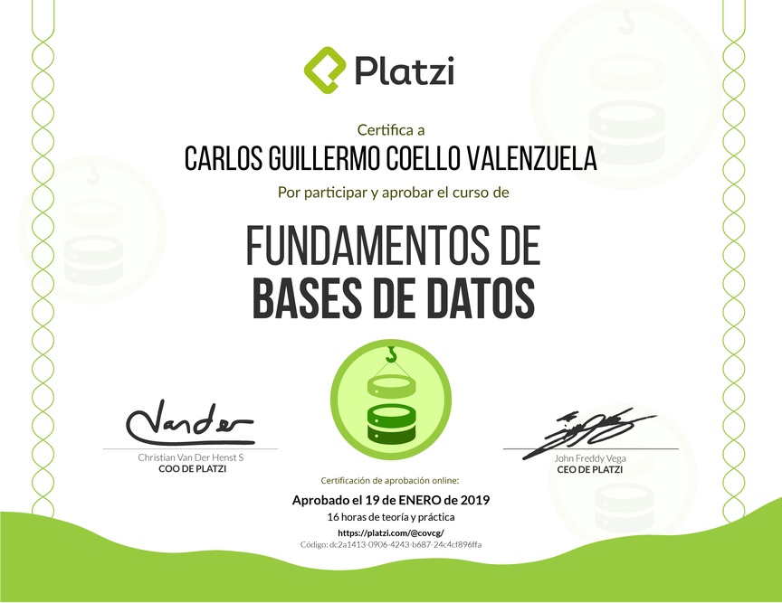 Diploma de Fundamentos de Bases de Datos 2017