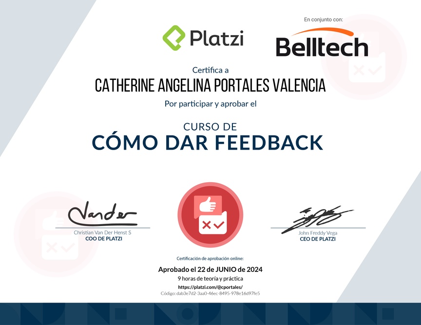 Diploma de Audiocurso de Cómo Dar Feedback