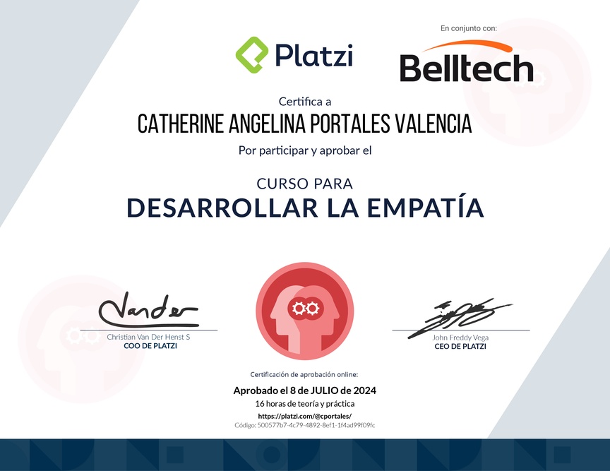 Diploma del Curso para Desarrollar la Empatía